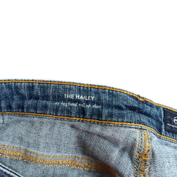 AG Adriano Goldschmied The Hailey Ex Boyfriend Roll Up Shorts Womens 28R Blue - Picture 5 of 8